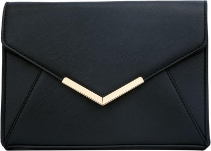 KKXIU Women Elegant Faux Leather Evening Envelope Clutch Purse Foldover Bags for Party Wedding Prom - PuriLite