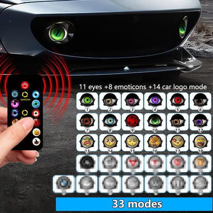 Universal 3D Dynamic Eyes LED Car Headlight Fog Lights 33-Mode | Big Eye Ball Fog Lights for Cars and Motorcycles 33-Mode Universal Car Accessories