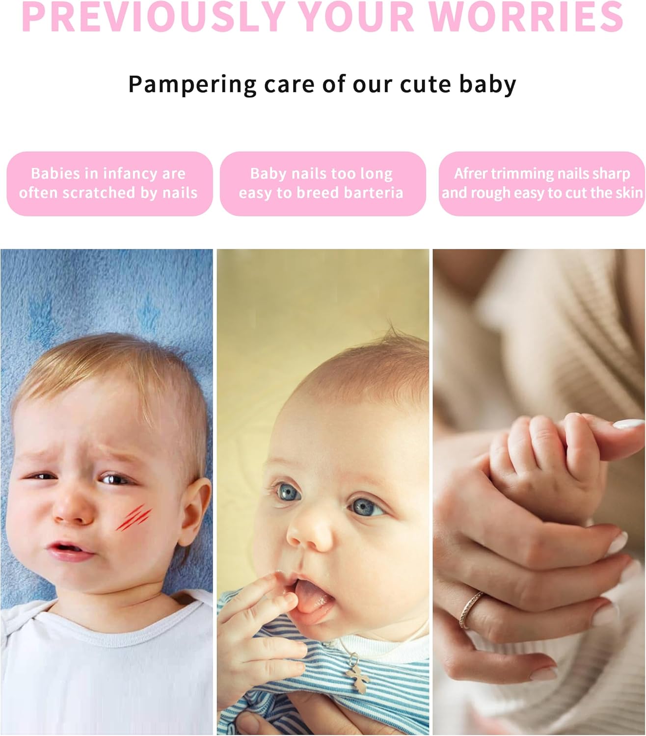 Baby Nail Trimmer Electric,Baby Nail File Clipper for Toes and Fingers