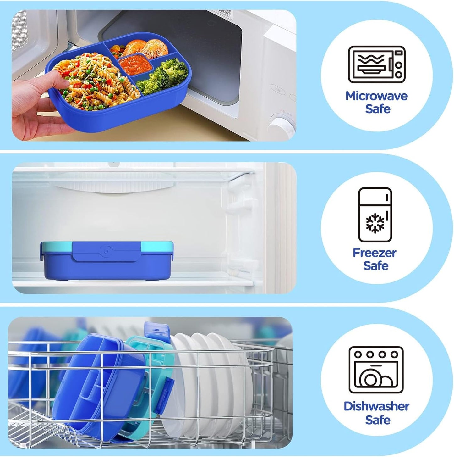 Lunch Box Kids Bento Box - 1300ML Ideal Leak Proof Bento Lunch Box for Kids School Lunchbox for Teens Toddlers Boys, Lunch Box Snack Containers with Utensil (Lunch Box-Purple)