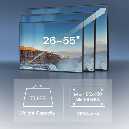 PERLESMITH Full Motion TV Wall Mount for 26-55 inch Flat Curved Screen TV up to 70lbs, Corner TV Wall Mount TV Bracket with Articulating Arm Swivel Extension Tilt, TV Mount MAX VESA 400x400mm, PSMFK7
