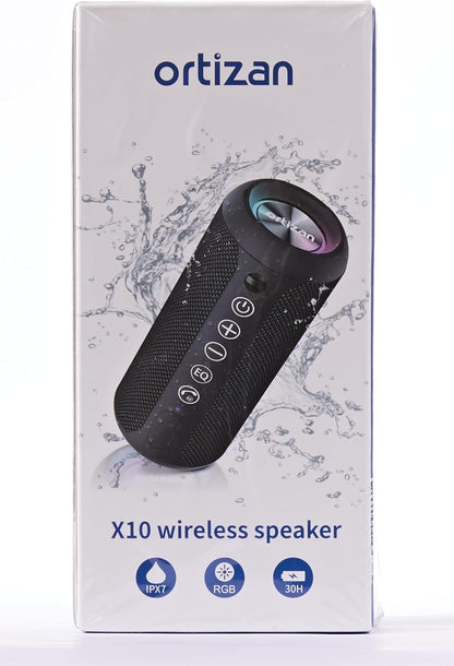 Ortizan Portable Bluetooth Speaker, IPX7 Waterproof Wireless Speaker with 24W Loud Stereo Sound, Outdoor Speakers with Bluetooth 5.0, 30H Playtime,66ft Bluetooth Range, Dual Pairing for Home