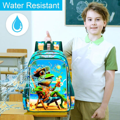 3pcs Backpack for Boys and Girls, 16” Kids Kindergarten Bookbag with Lunch Box, Cute Elementary Backpacks for Boy Girl