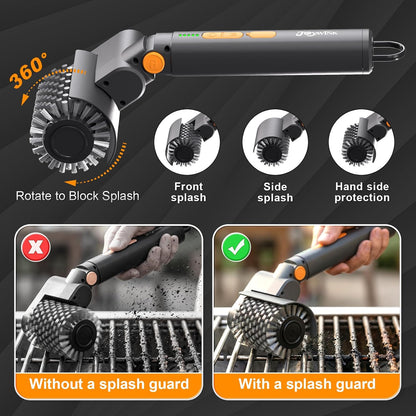 Upgraded Electric Grill Brush - Extreme 50kg Torque Power Grill Brush | Safe for All Grills, 7.4V Motor, SUS304 Anti-Shedding Bristle, with Heat Resistant Mat & Polishing Pad