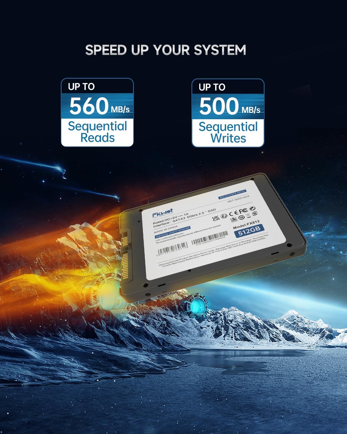 Fikwot FX815 1TB SSD, 2.5" SATA SSD, Internal Solid State Drive, Up to 560MB/s, Compatible with Laptop & PC Desktop