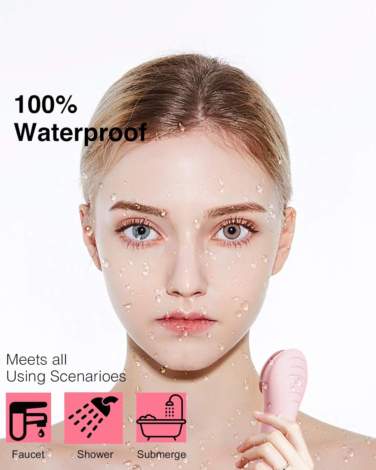 Några Coola Facial Cleansing Brush, Waterproof Electric Face Cleansing Brush Device for Deep Cleaning|Gentle Exfoliating|Massaging,Rechargeable Silicone Skin Wash Machine with Magnet Charger
