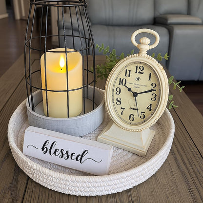 Lezonic Rechargeable Flickering Flameless Candles Battery Operated with Remote and Timer, Pack of 3(D 3'' X H 4''5''6'') Long Lasting Ivory White Real Wax LED USB Pillar Candles
