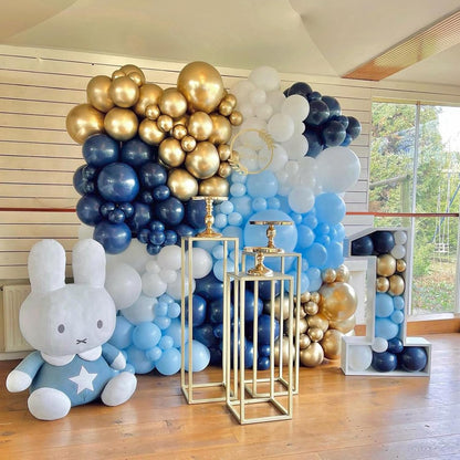 Gold Metallic Chrome Latex Balloon Arch Kit, 102PCS 18In 12In 10In 5In Arch Garland For Festival Picnic, Engagement, Wedding, Birthday Party, Gold Theme Anniversary Decoration With 33FT Ribbon