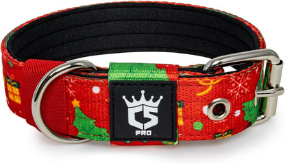 TSPRO Tactical Dog Collar 1.5 inch Wide Dog Collar Military Grade Strong Dog Collar Thick Dog Collar Heavy Duty Metal Buckle Dog Collar(Green-L)