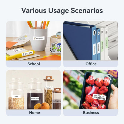 NIIMBOT D110 Mini Label Maker Machine with Tape(Pre-Cut Size 12x40mm), Portable Bluetooth Sticker Printer, Inkless Automatic Feeding One-Touch Custom Printing, Compatible with Phone Only