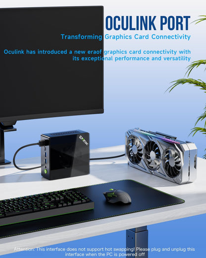 GMKtec Mini PC Gaming, K6 AMD Ryzen 7 7840HS Dual NIC LAN 2.5Gbps Desktop Computer, 32GB DDR5 (16GB*2) 1TB PCIe4.0 SSD, USB4.0, HDMI, DP, USB-C, WiFi 6E, BT 5.2