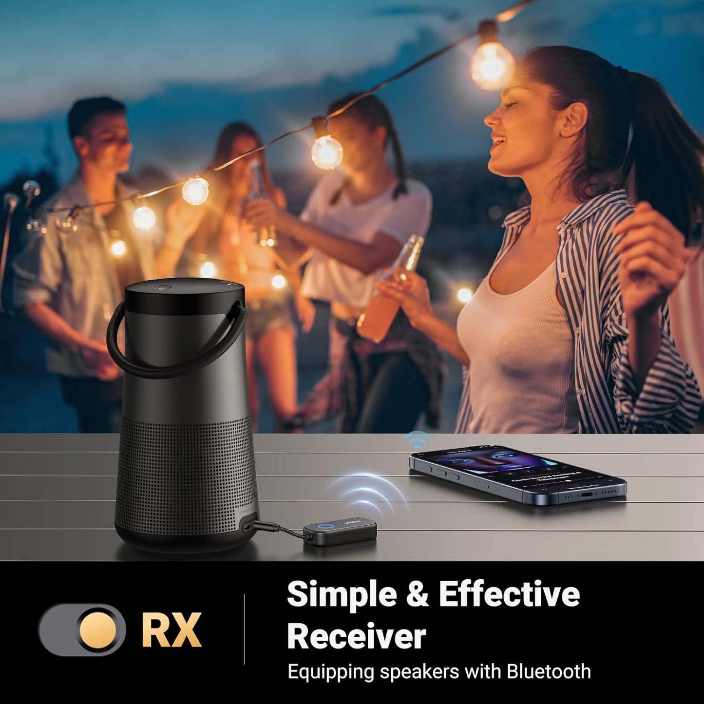 UGREEN Bluetooth 5.2 Transmitter and Receiver for Car TV Airplane, 2 in 1 Wireless 3.5mm Bluetooth Aux Adapter, 2 Devices Paired, Compatible with Home Stereo Headphones and More