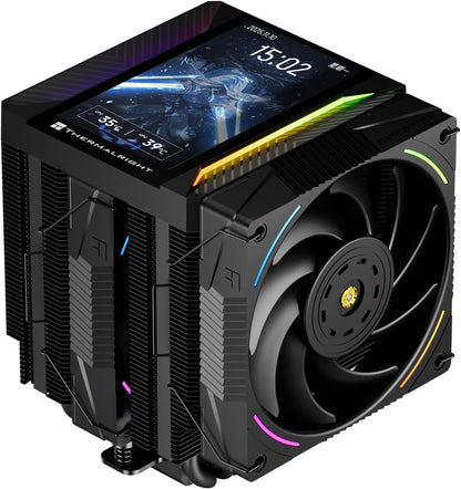 Thermalright Peerless Assassin 120 Vision MAX ARGB Black CPU Air Cooler,PC Heatsink Cooler with Dual PWM Fans,PC Display Screen Cooler of 5’’-Magnetic,480x854 Resolving,for LGA1851/1700,AM5