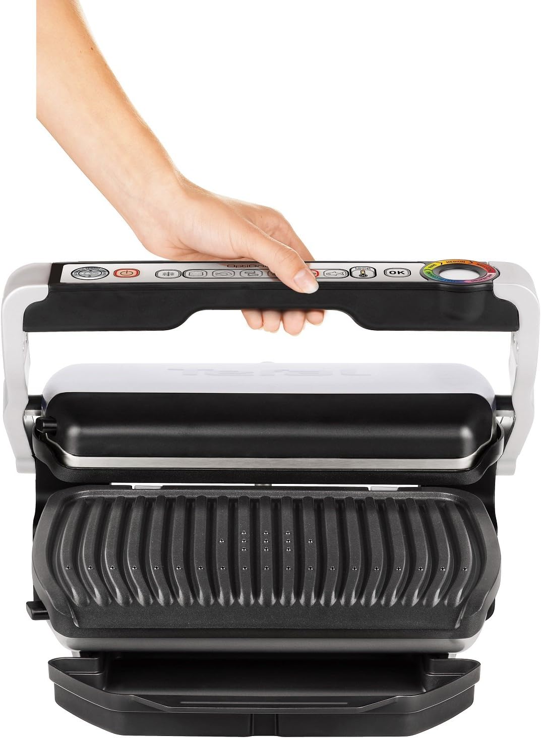T-fal Optigrill, Electric Indoor Grill, 6 Auto Cooking Modes, Smart Sensor Techology, Nonstick removable plates, Stainless Steel Exterior, Panini Press, Precision Grilling