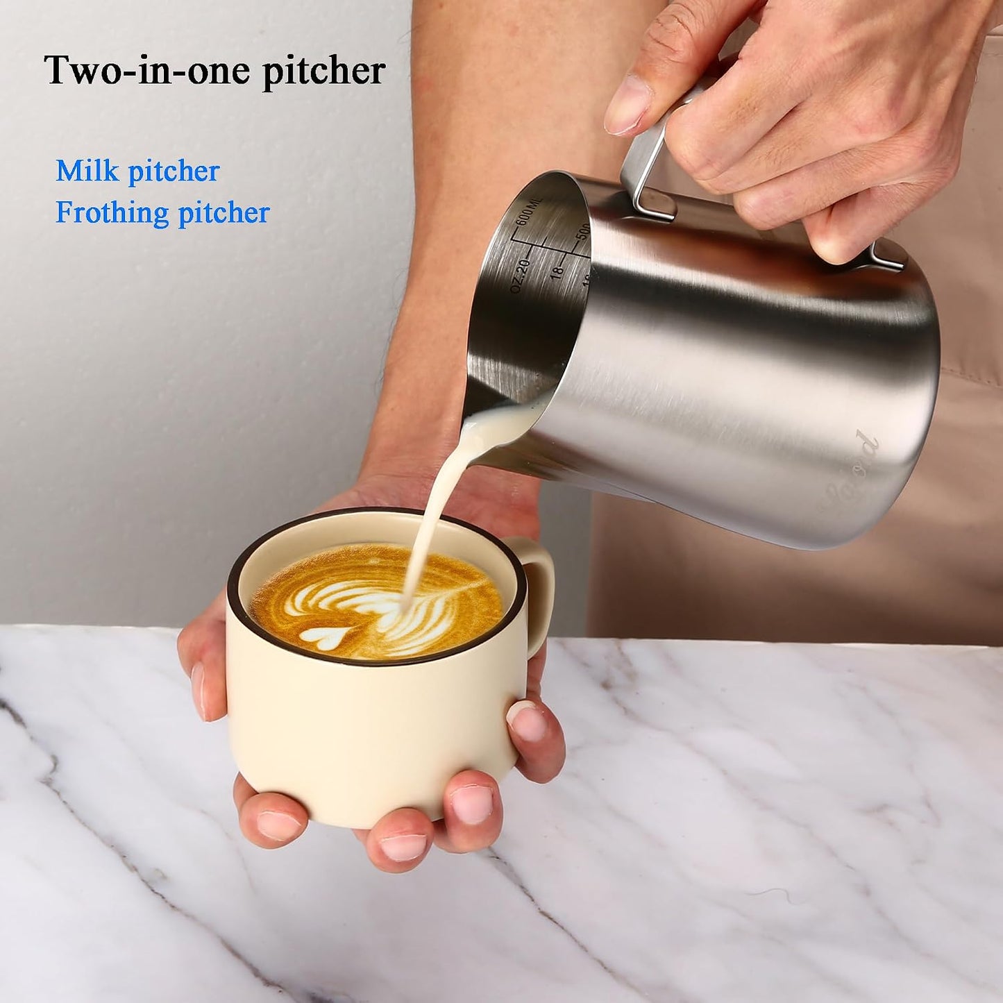 Lalord Pour Over Coffee Maker Set, 304 Stainless Steel wIth 100 pcs 02 Paper Filters & 600ml Milk Frothing Pitcher, for Home & Camping