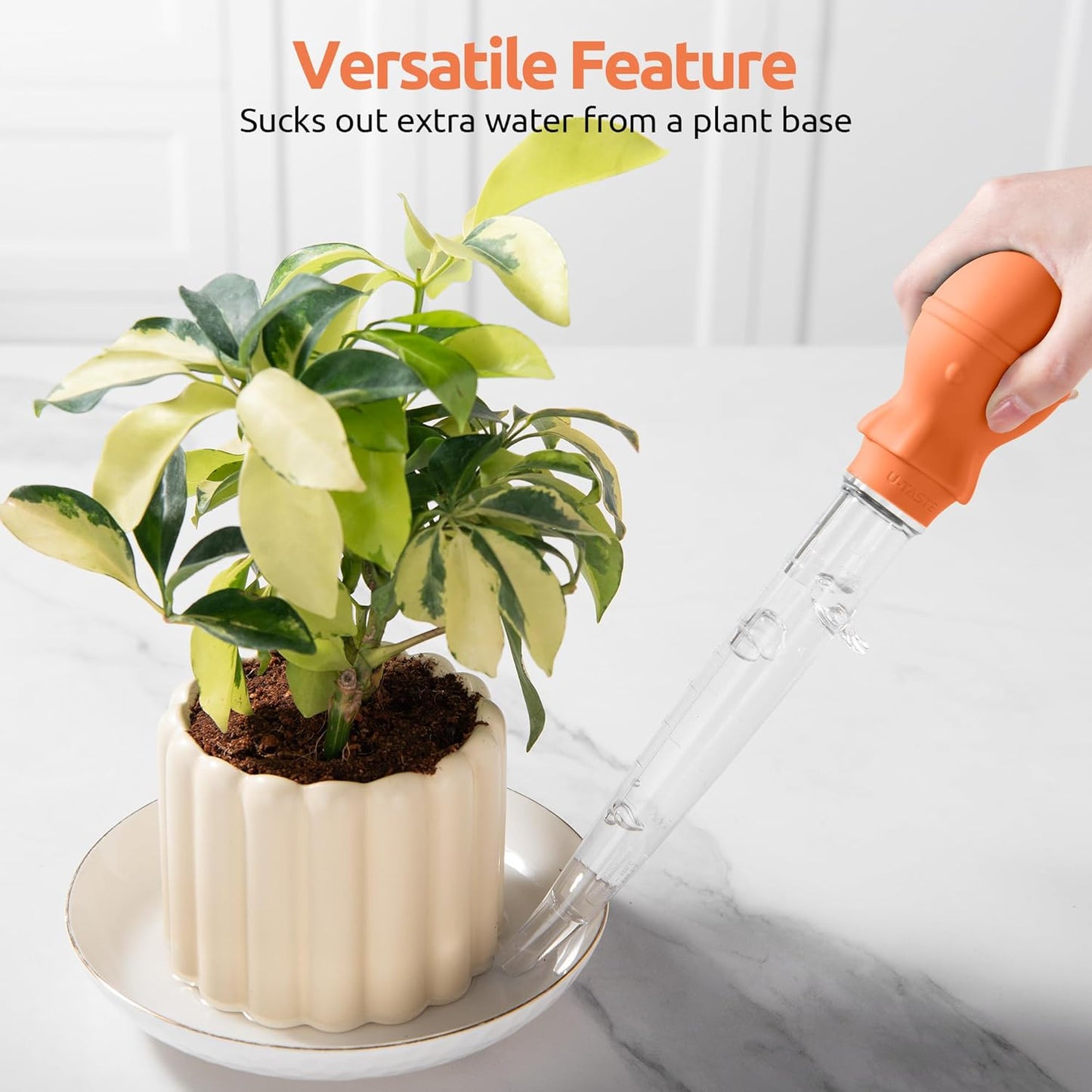 U-Taste 1.5oz Angled Turkey Baster - 228.2ºF Heat Resistant Food Grade Silicone Large Octopus Bulb Baster Set with Cleaning Brush for Cooking Basting Meat Poultry Beef Chicken (Black)