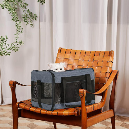 X-ZONE PET Cat Carrier Dog Carrier Pet Carrier for Small Medium Cats Dogs Puppies of 15 Lbs,Airline Approved Soft Sided Pet Travel Carrier,Dog Carriers for Small Dogs - Black Grey Purple Blue Brown