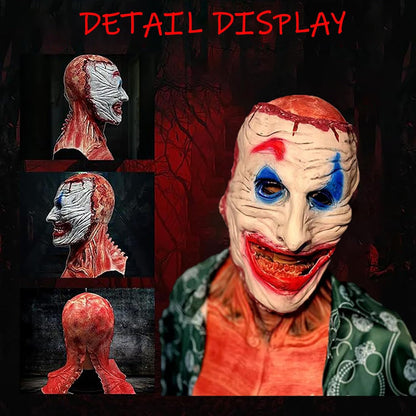 Scary Halloween Mask,Joker Double Mask,Halloween Full Head Skull Mask Moving Jaw,Latex Mask for Cosplay Party Costume