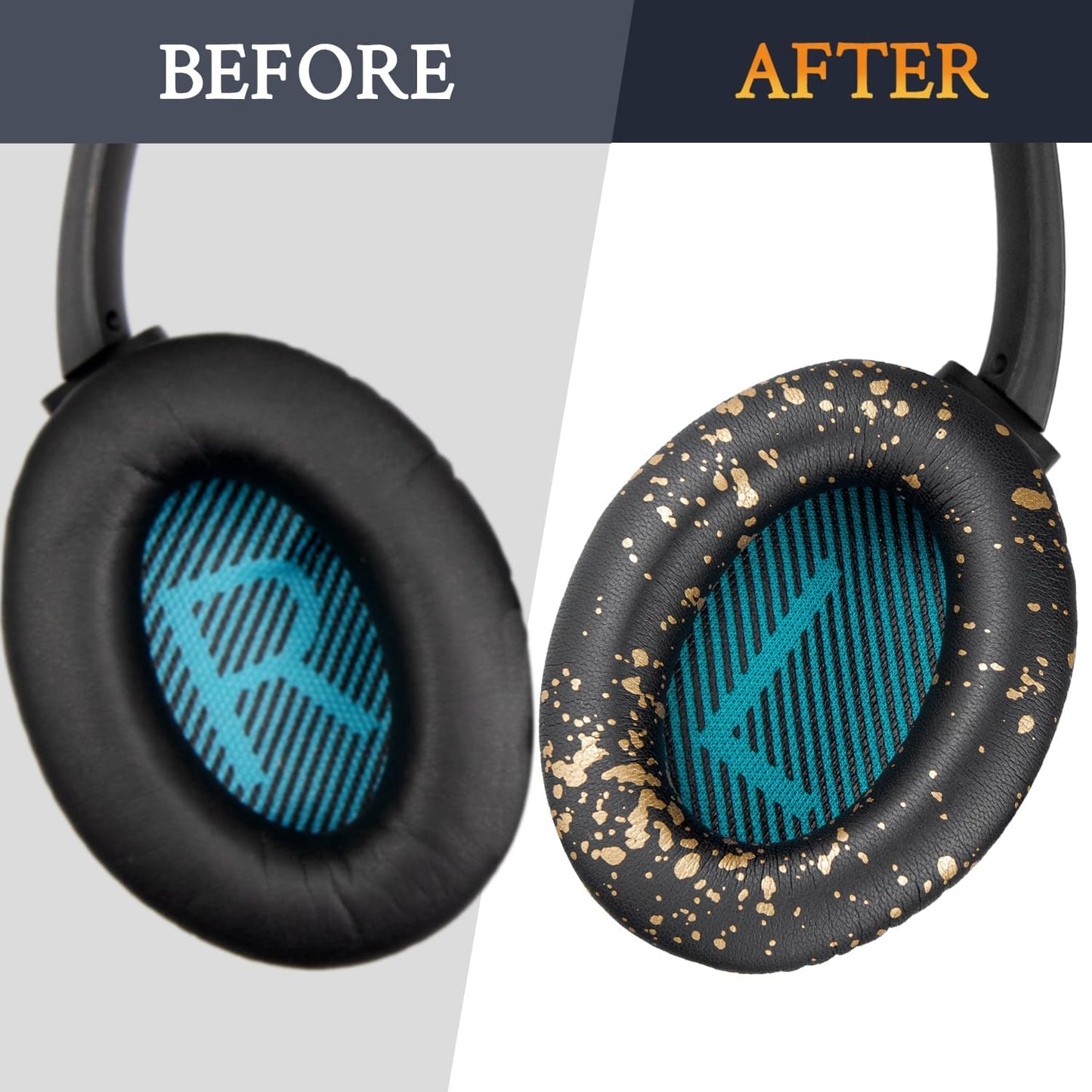 SoloWIT Earpads Cushions for Bose Headphones, Replacement Ear Pads for Bose QuietComfort 15 QC15 QC25 QC2 QC35/Ae2 Ae2i Ae2w/SoundTrue & SoundLink Around-Ear Series - QC25 PL Black&Blue