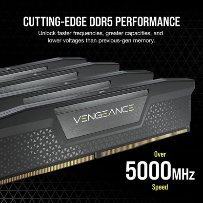 CORSAIR VENGEANCE DDR5 RAM 32GB (2x16GB) 6000MHz CL36 Intel XMP iCUE Compatible Computer Memory - Black (CMK32GX5M2E6000C36)