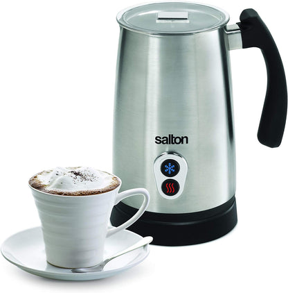 Salton Stainless Steel Milk Frother - Froth, Warm & Foam Milk for Coffees & Lattes