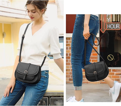 Crossbody Bags for Women Small Over the Shoulder Saddle Purses and Boho Cross body Handbags,Vegan Leather