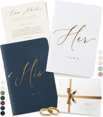 ARTESORI Wedding Vow Book for Her & Him, Soft Touch, Gold Foil Engraving, 28 Lined Pages, Wedding Vow Books His and Hers, Wedding Essentials, Wedding Registry Ideas, His and Hers Gifts [Mint & Sage]