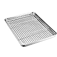 17.5 Inch Baking Sheet Pan with Rack Set, Joyfair Stainless Steel Half Size Oven Cookie Sheet Tray with Cooling Rack, Non-Toxic & Heavy Duty, Mirror Finishes &Easy Cleaning - (1 Pan + 1 Rack)
