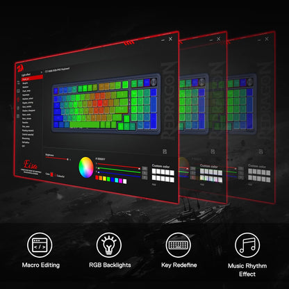 Redragon K686 PRO 98 Keys Wireless Gasket RGB Gaming Keyboard, 3-Modes Anime Mechanical Keyboard w/Hot-Swap Socket, Dedicated Knob Control & Sound Absorbing Pads, Custom Hi-Fi Linear Switch