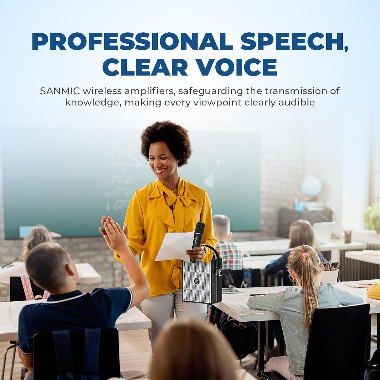 Wireless Voice Amplifier with Handheld Microphone, Portable Bluetooth Speaker Microphones with Teachers & Events, Wireless Karaoke Mic for Singing, PA System with Echo & Sound Effects S98 Pro