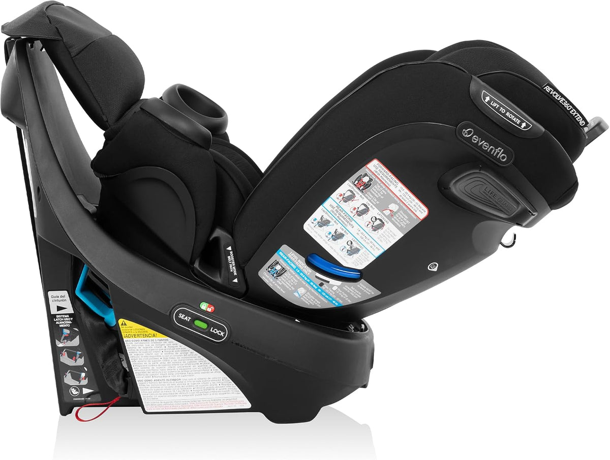 Evenflo Gold Revolve360 Extend All-in-One Rotational Car Seat with SensorSafe - Onyx