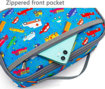 FlowFly Kids Lunch Box Insulated Soft Bag Mini Cooler Back to School Thermal Meal Tote Kit for Girls, Boys, Black