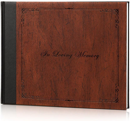 Funeral Guest Book for Memorial Service,Celebration of Life Guest Book for Funeral,Memorial Service Guest Book with 144 Pages， Brown 8X10″
