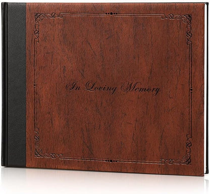 Funeral Guest Book for Memorial Service,Celebration of Life Guest Book for Funeral,Memorial Service Guest Book with 144 Pages， Brown 8X10″