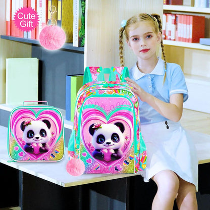 3pcs Backpack for Boys and Girls, 16” Kids Kindergarten Bookbag with Lunch Box, Cute Elementary Backpacks for Boy Girl