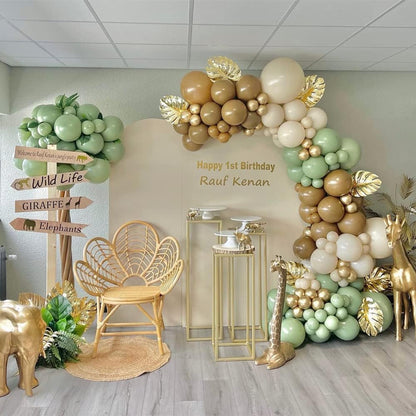 Gold Metallic Chrome Latex Balloon Arch Kit, 102PCS 18In 12In 10In 5In Arch Garland For Festival Picnic, Engagement, Wedding, Birthday Party, Gold Theme Anniversary Decoration With 33FT Ribbon