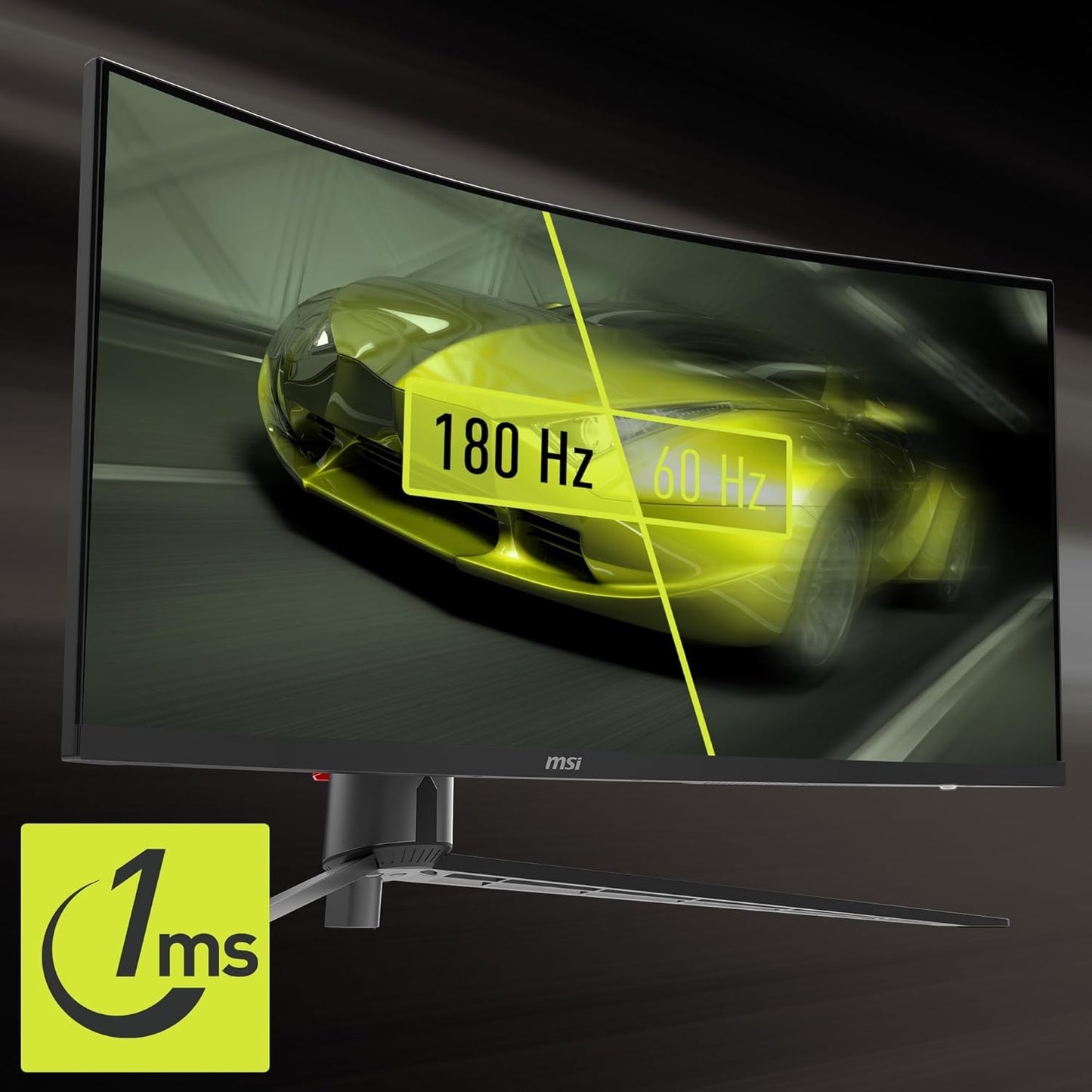 MSI Optix MAG345CQR 1000R Curvature 21:9 Aspect Ratio Narrow Bezel 1ms 3440 x 1440 (UWQHD) 1800z Refresh Rate Tilt/Swivel/Height/Pivot Adjustment 34" AMD Freesync Gaming Curved Monitor, Black