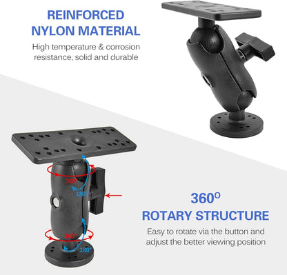 XINZY Portable Kayak Fishfinders Holder Fish Finder Ball Mount Base 360° Swivel Fish Finder Mount Fish Finder Kayak Accessory