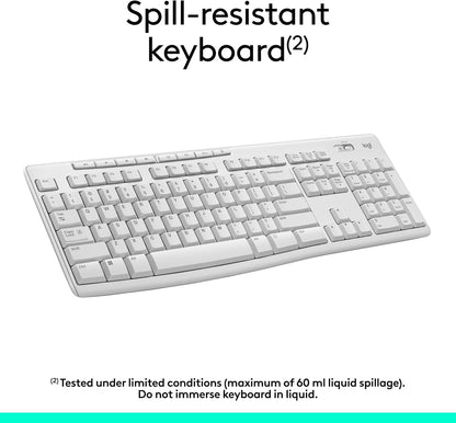 Logitech MK270 Wireless Keyboard and Mouse Combo for Windows, 2.4 GHz Wireless, Compact Mouse, 8 Multimedia and Shortcut Keys, 2-Year Battery Life, for PC, Laptop - Rose