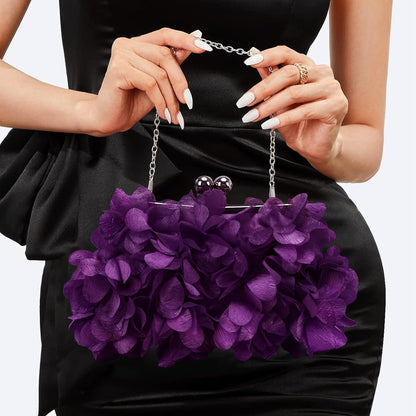 JAMBHALA Clutch Evening Handbags Floral Appliques Small Clutch Purses for Women