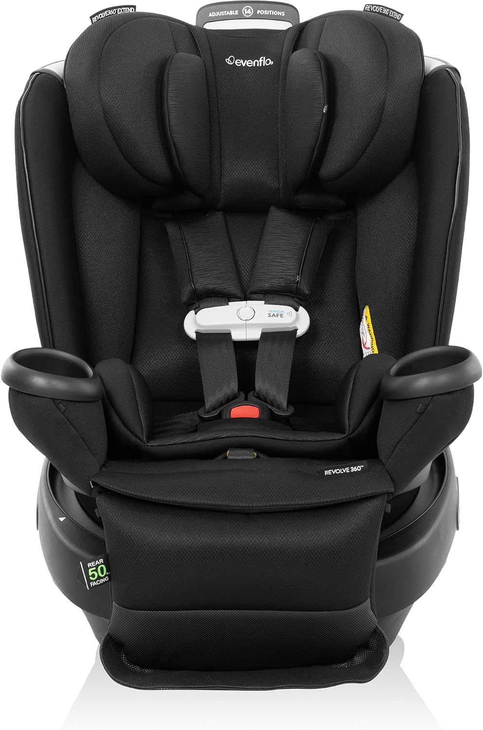 Evenflo Gold Revolve360 Extend All-in-One Rotational Car Seat with SensorSafe - Onyx