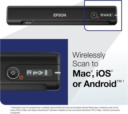Epson WorkForce ES-50 Portable Sheet-fed Document Scanner for PC and Mac, Black