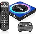 Android TV Box 13.0, Android Box 4GB RAM 64GB ROM, Quad Core Android Smart 8K TV Box with Mini Keyboard Support 2.4G/5.0GHz Dual WiFi 100M Ethernet Bluetooth