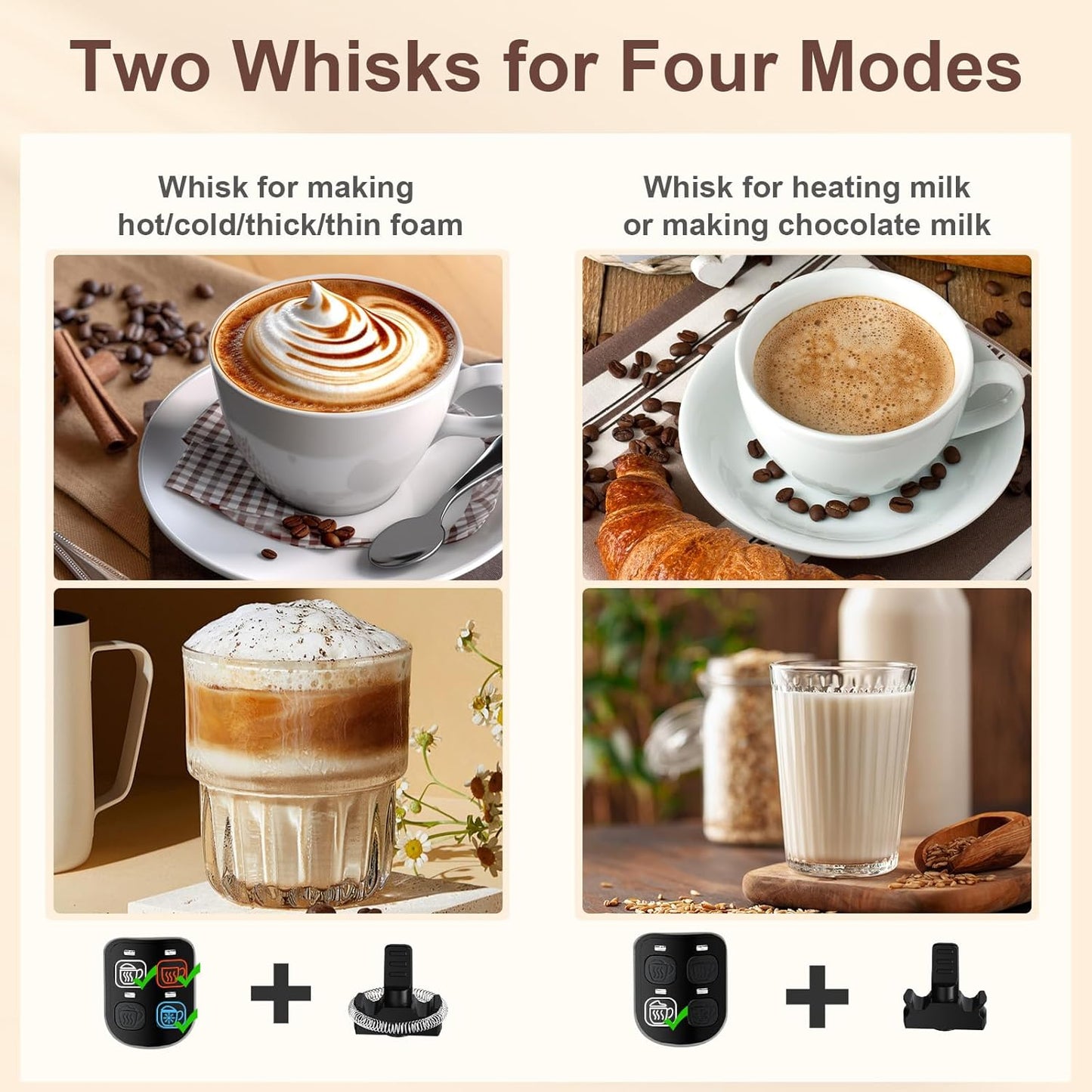 YASHE Milk Frother, 8.1 oz/240ml Milk Frother and Steamer, 4-in-1 Electric Milk Frother, Milk Steamer and Frother for Latte, Stainless Steel Milk Steamer, Easy Clean, Dense Velvety Foam