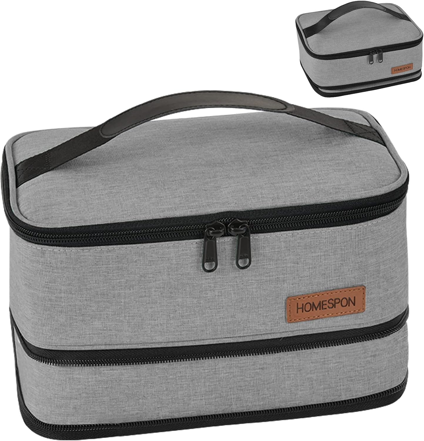 HOMESPON Expandable Lunch Bag for Men Women Insulated Lunch Box Holder with Handle for Picnics Work Travel (Blue)