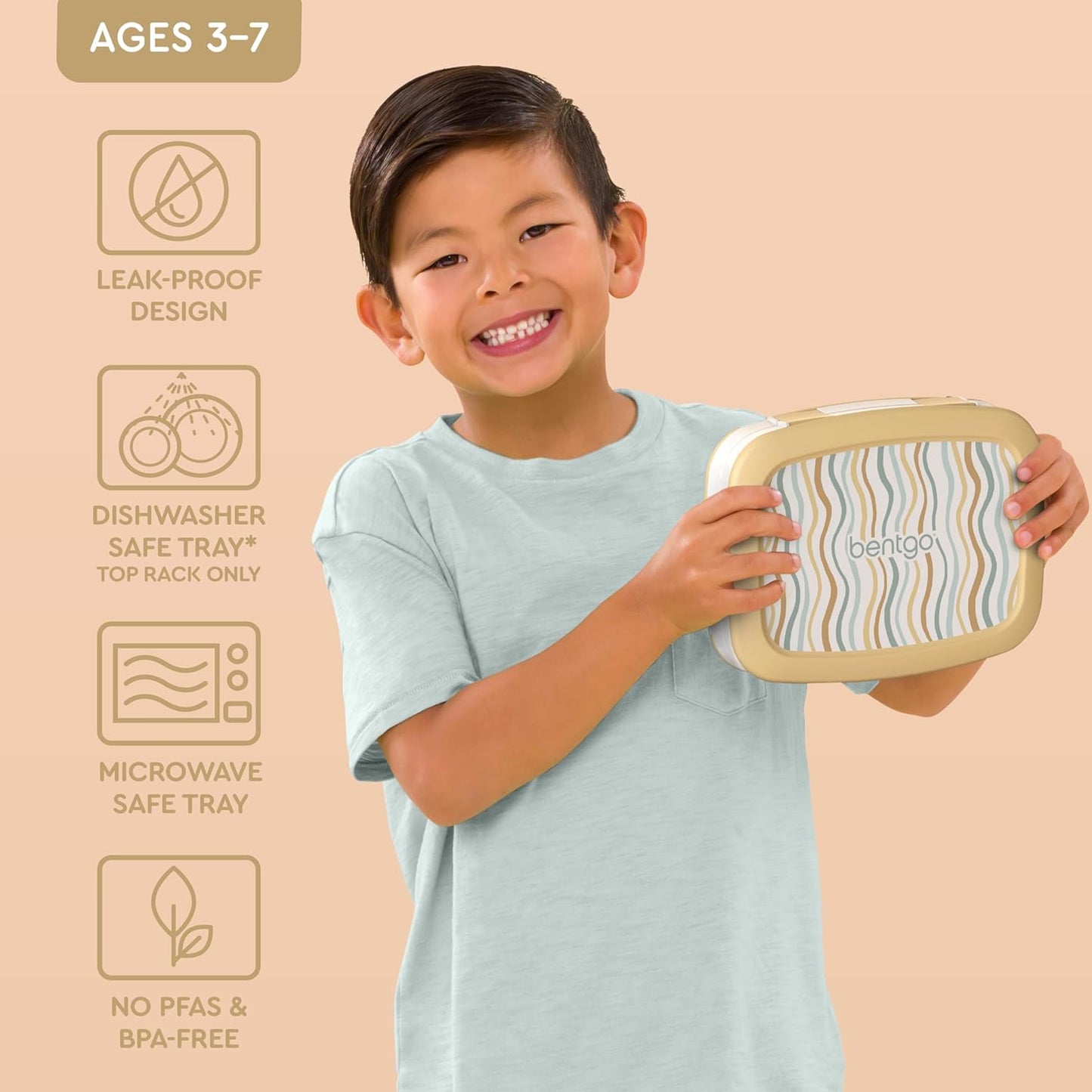 Bentgo Kids 5-Compartment Leak-Proof Bento-Style Lunch Box (Whimsy & Wonder Collection) - Ideal for Ages 3-7, Drop-Proof & Durable, Dishwasher Safe, & PFAS & BPA-Free Materials (Starry Sprinkle)
