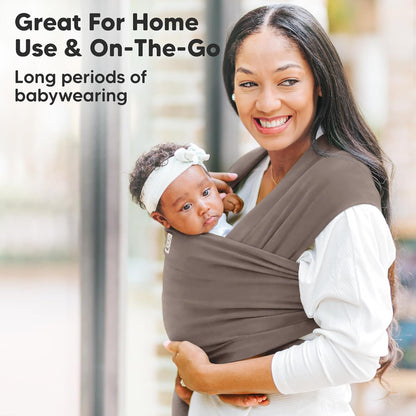 KeaBabies Baby Wrap Carrier - All in 1 Original Baby Carrier Newborn To Toddler Sling, Easy to Wear, Hands Free Bonding, Lightweight, Breathable Infant Wraps (Trendy Black)