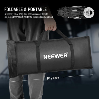 NEEWER 35.4'' Octagonal Softbox, Quick Release Parabolic Soft Box with Bowens Mount, Diffusers, Grid, Bag Compatible with Aputure 120d Compatible with Godox SL60w NEEWER Q4 AS600B CB300B Q300, NS92P