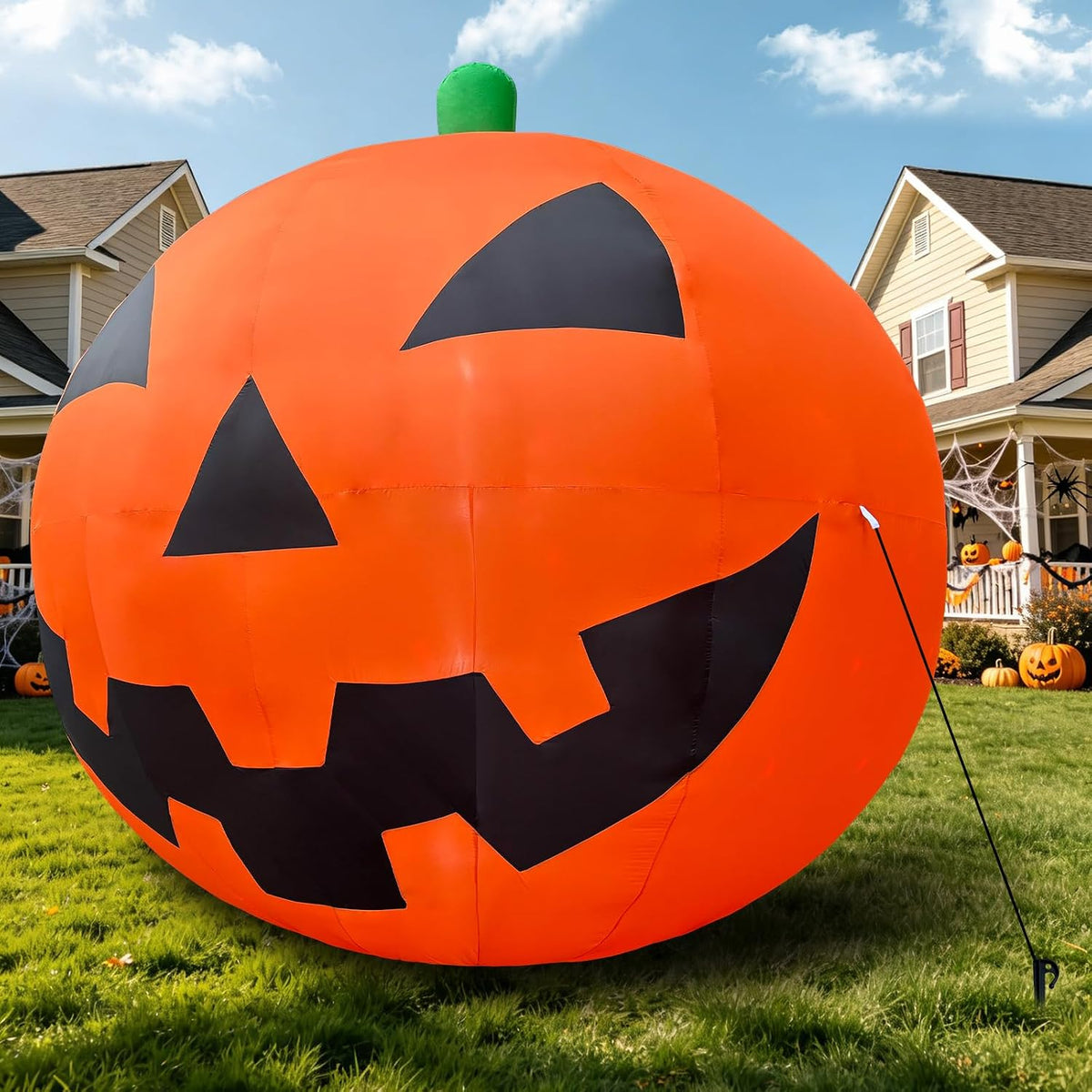 10.2 FT Halloween Giant Inflatable Pumpkin, Blow Up LED Light Pumpkin Halloween Party Supplies, Extra Large Inflatable Pumpkin for Outdoor Yard, Lawn, Garden, Fall Festival Decor& Commercial Use