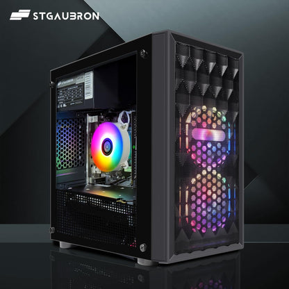 STGAubron Gaming Desktop PC, Radeon RX 590 8G GDDR5, Intel i7 Xeon E5 2.5G up to 3.3G, 32G DDR3, 1T SSD,600M WiFi, BT 5.0, RGB Fan x 6, RGB Keyboard & Mouse & Mouse Pad, W10H64